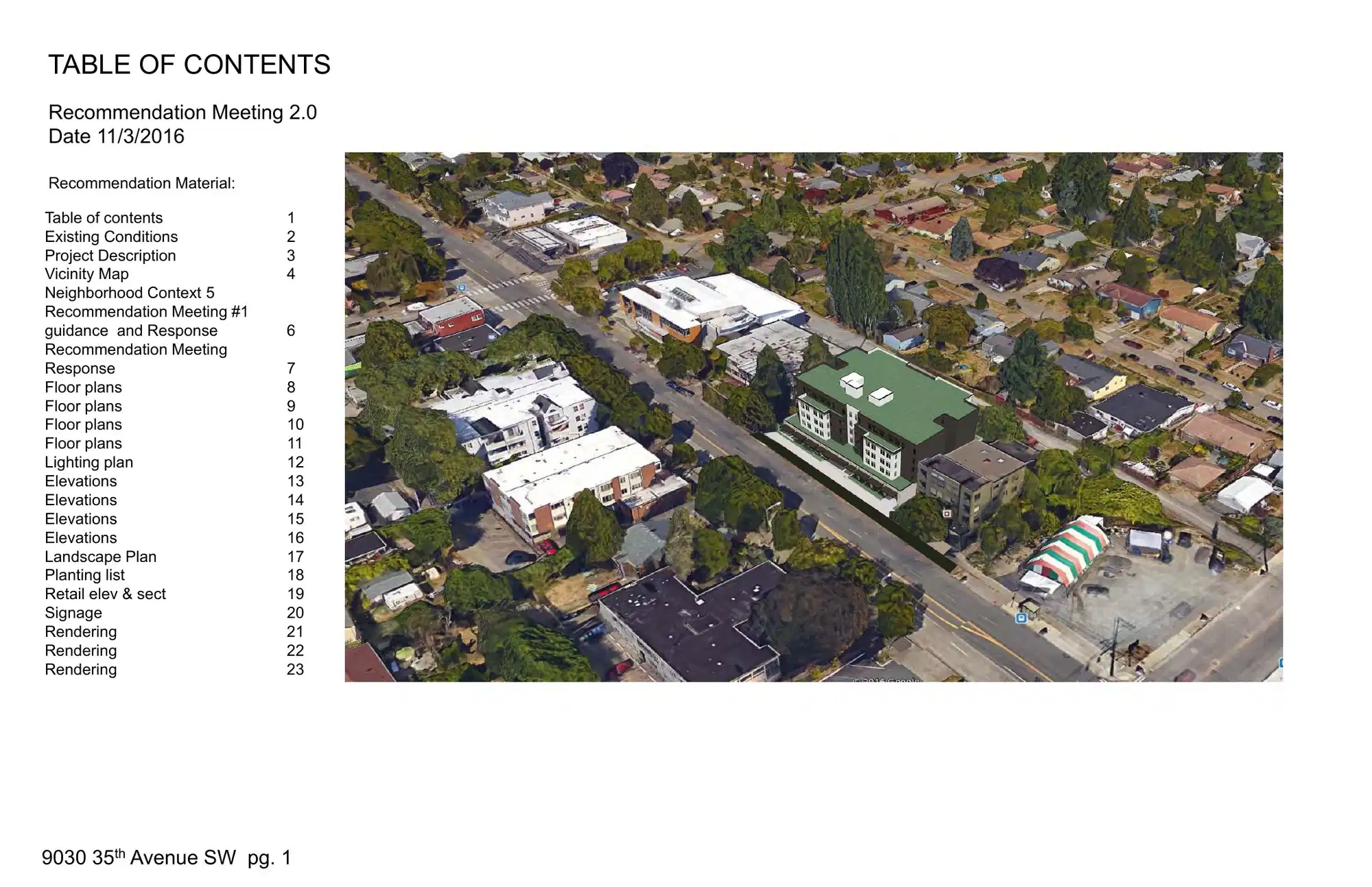 Design review proposal for 9030 35th Ave SW