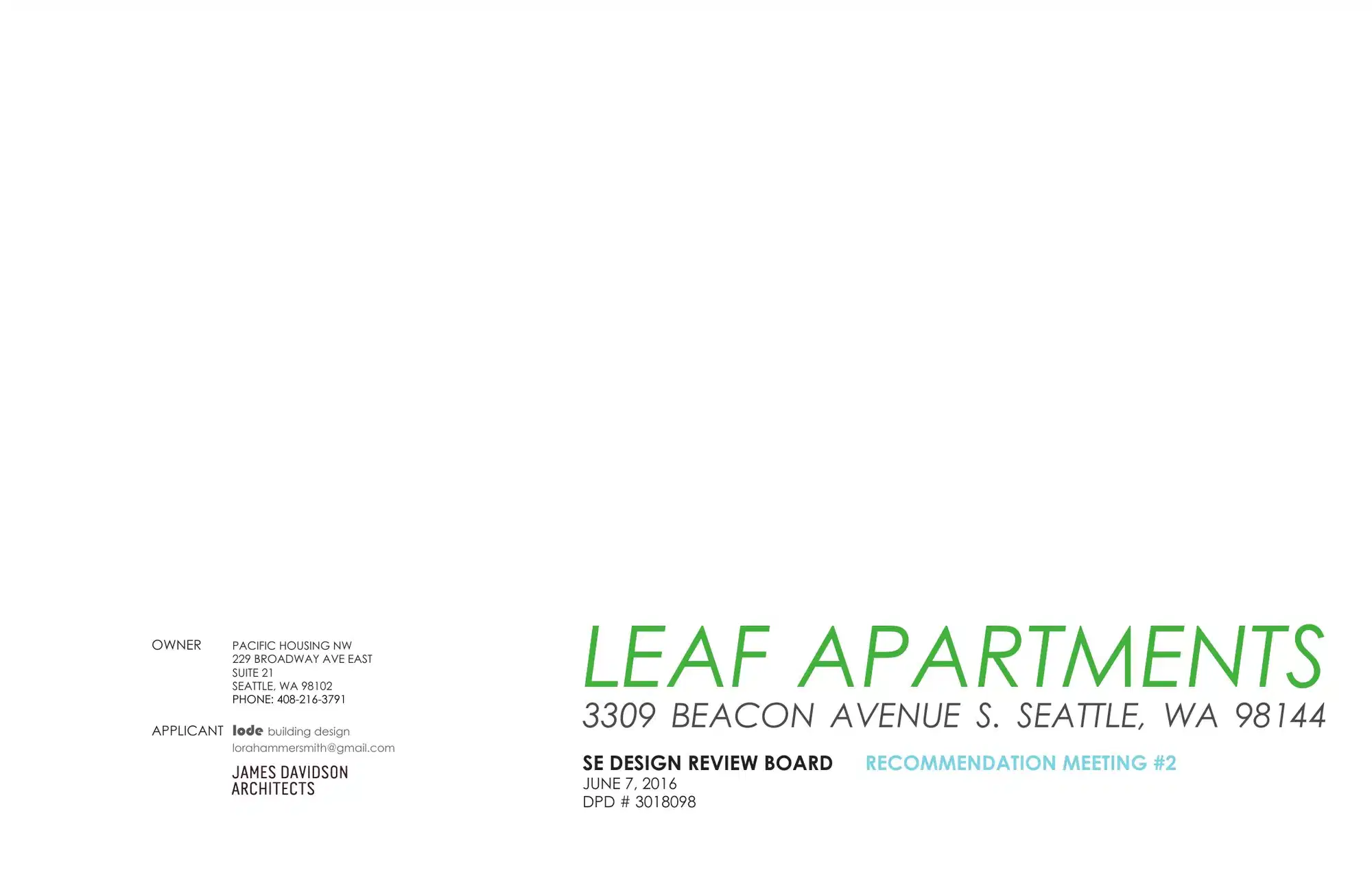 Design review proposal for 3309 Beacon Ave S