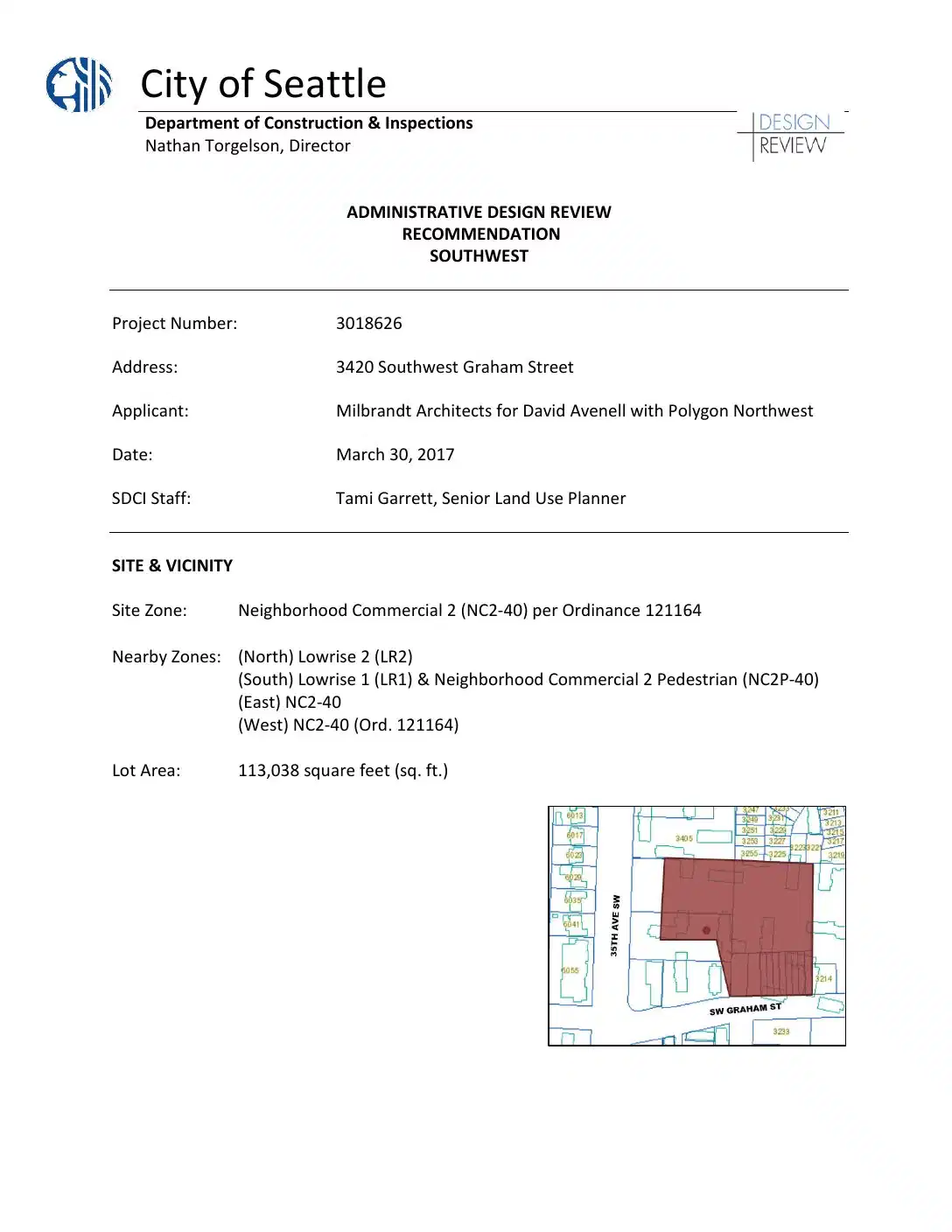 Design review proposal for 3420 SW Graham St
