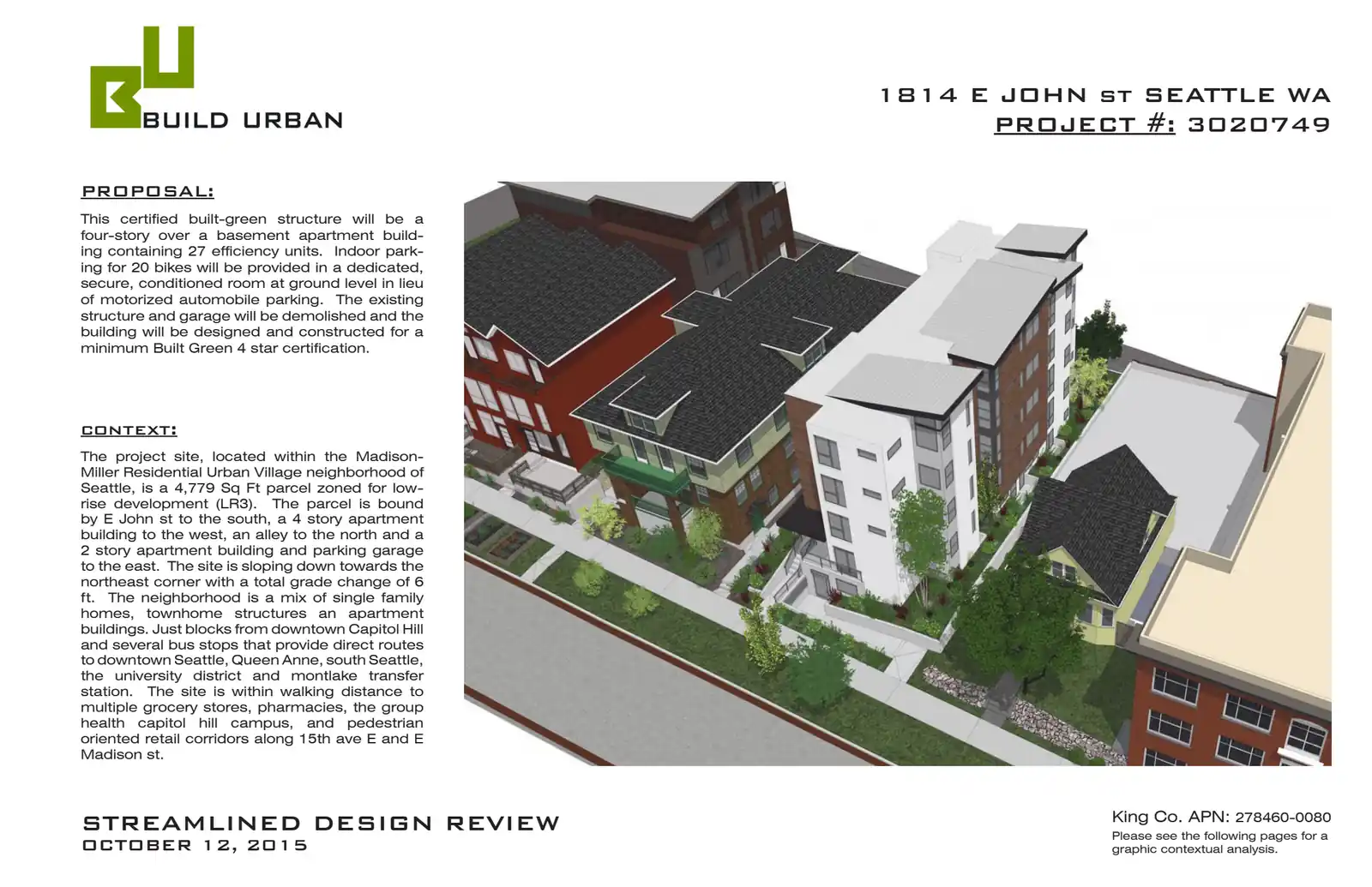 Design review proposal for 1814 E John St
