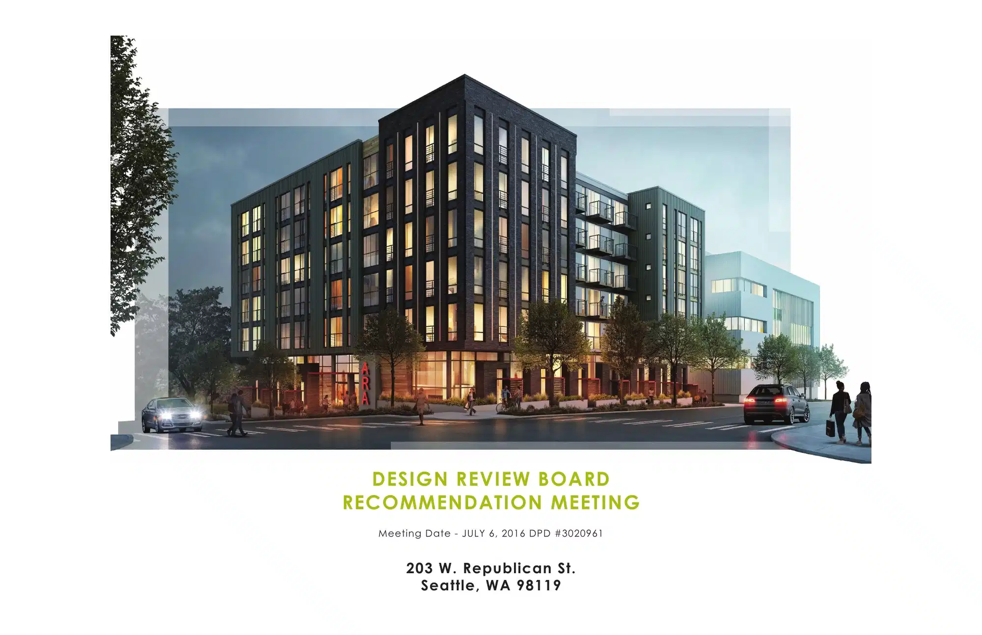 Design review proposal for 203 W Republican St