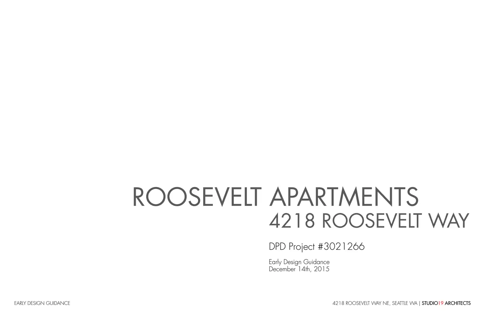 Design review proposal for 4218 Roosevelt Way NE
