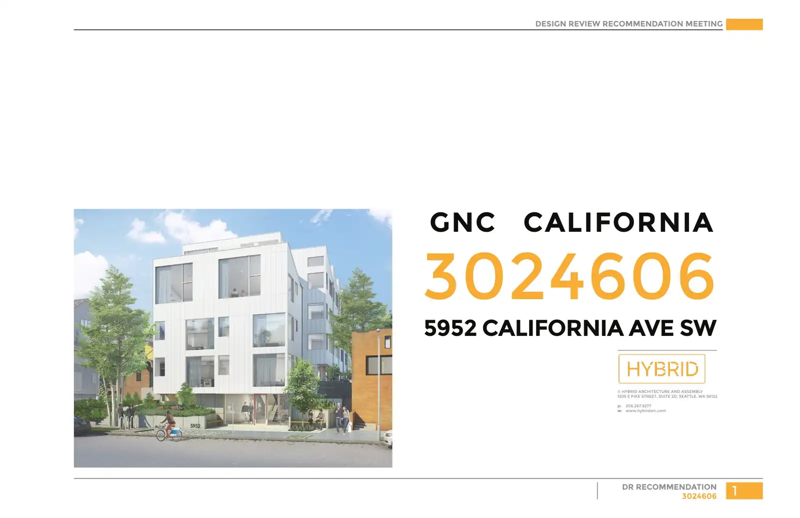 Design review proposal for 5952 California Ave SW