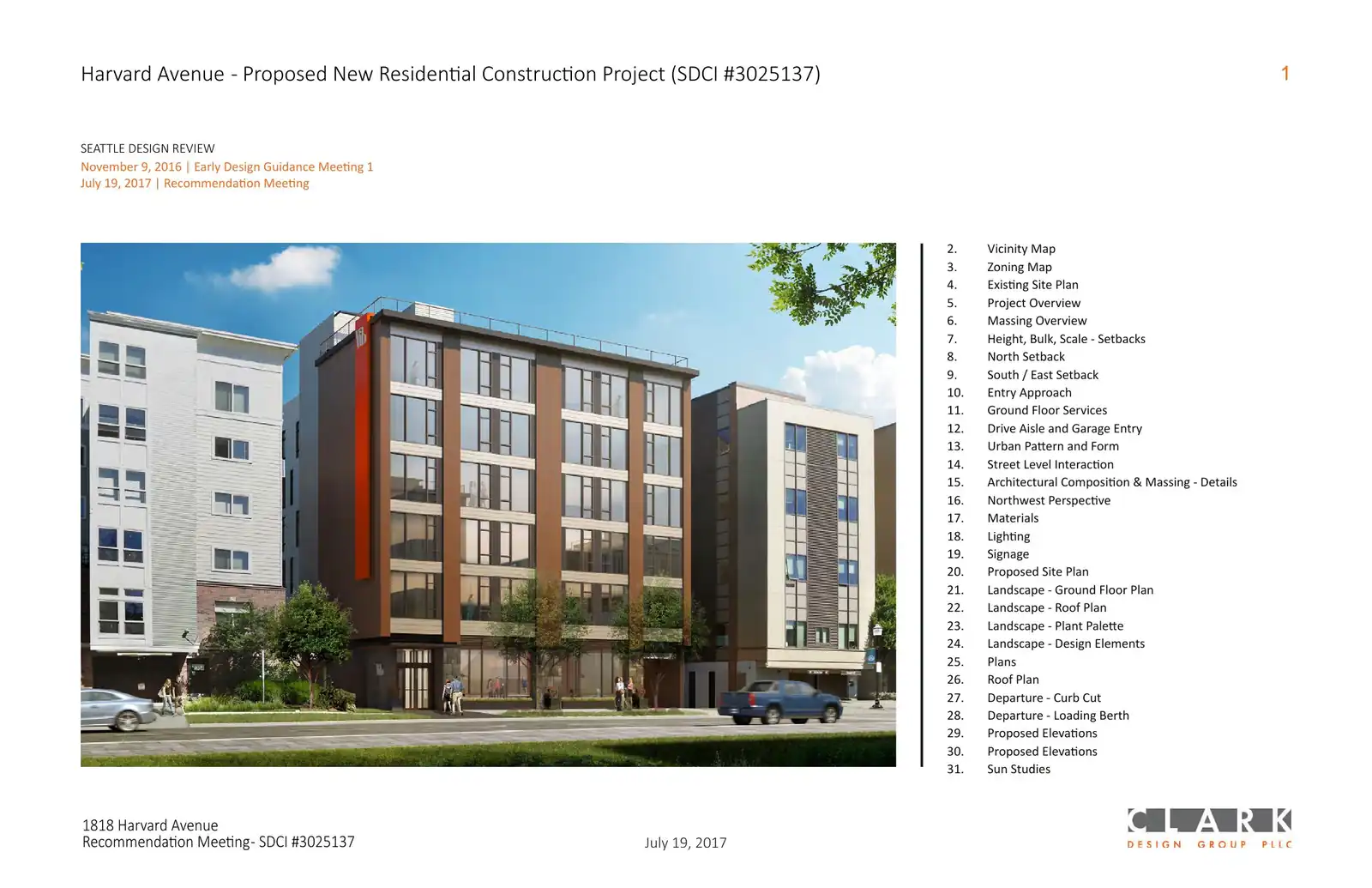 Design review proposal for 1818 Harvard Ave