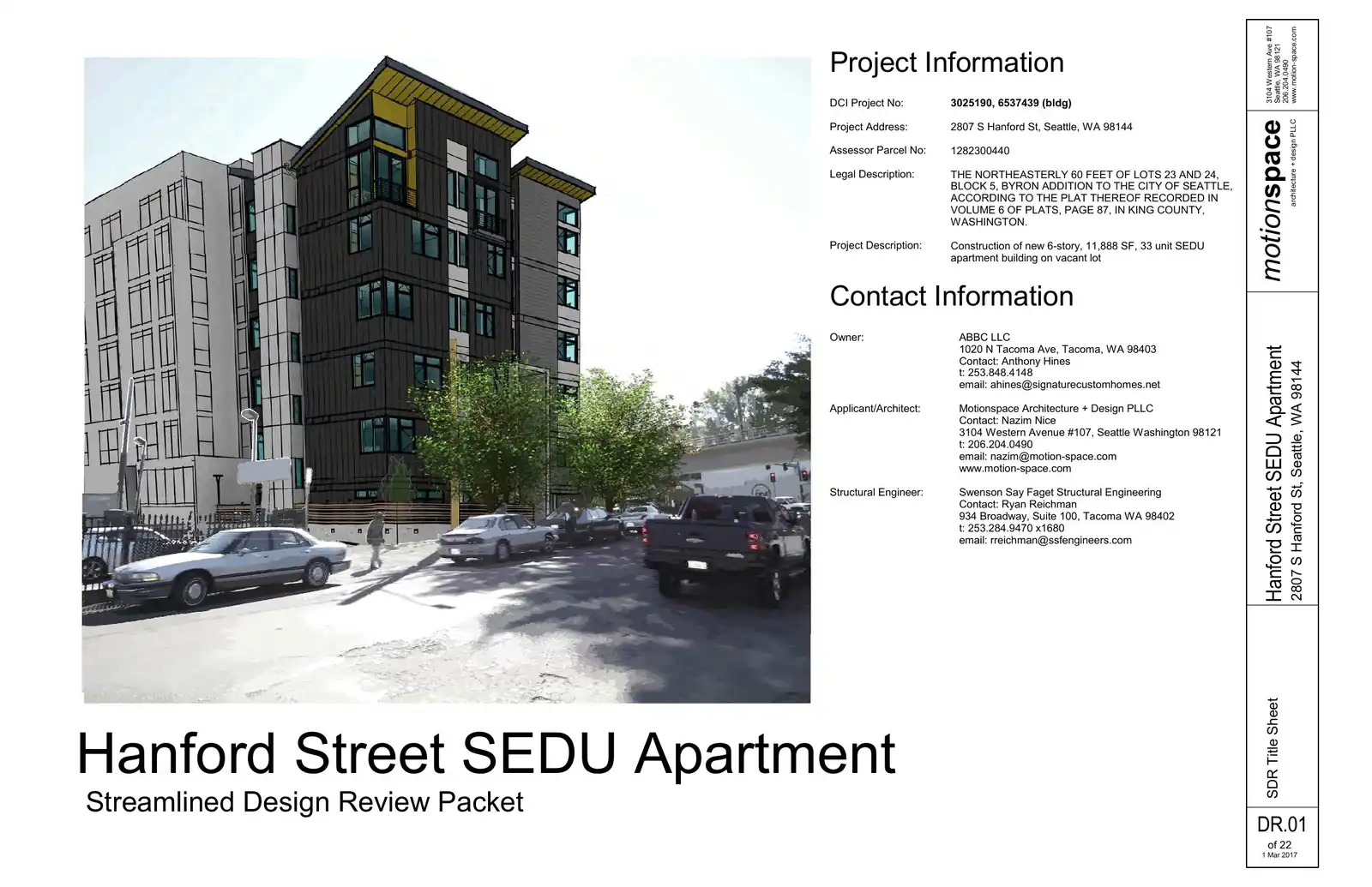 Design review proposal for 2807 S Hanford St