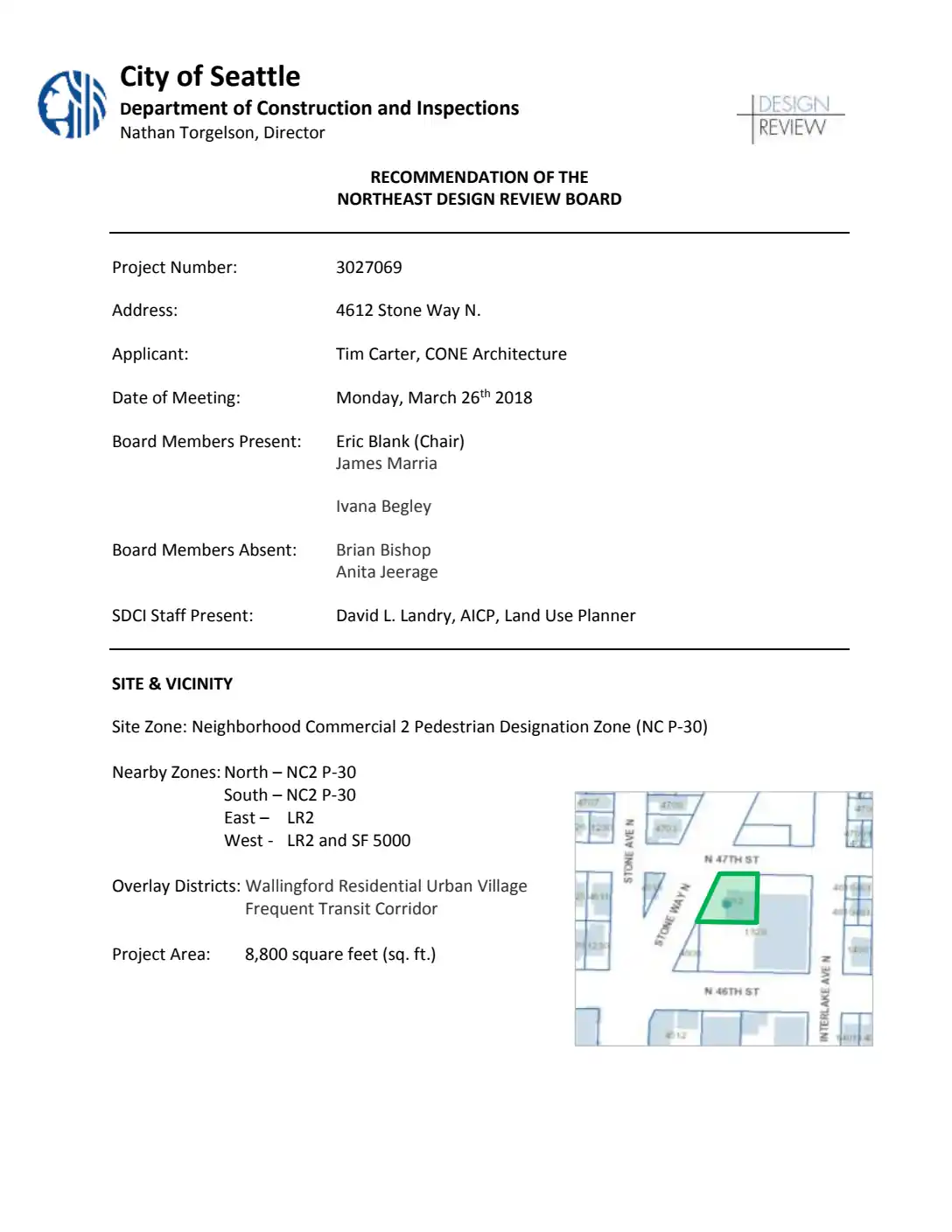 Design review proposal for 4612 Stone Way N