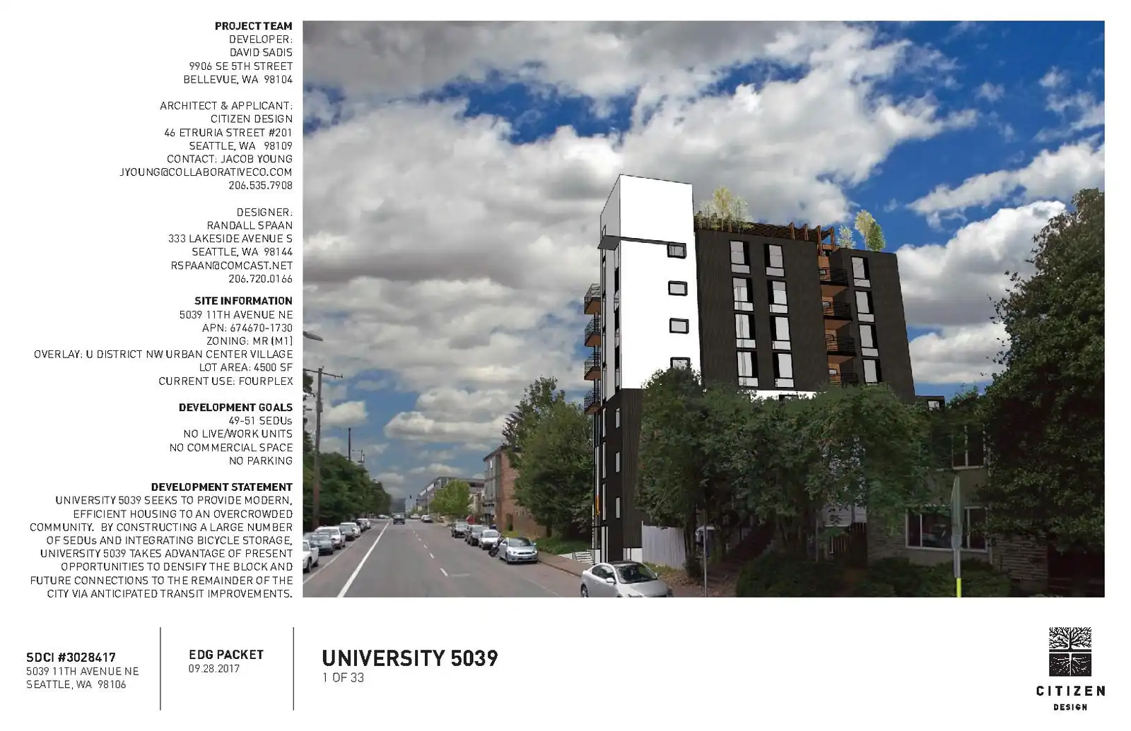 Design review proposal for 5039 11th Ave NE