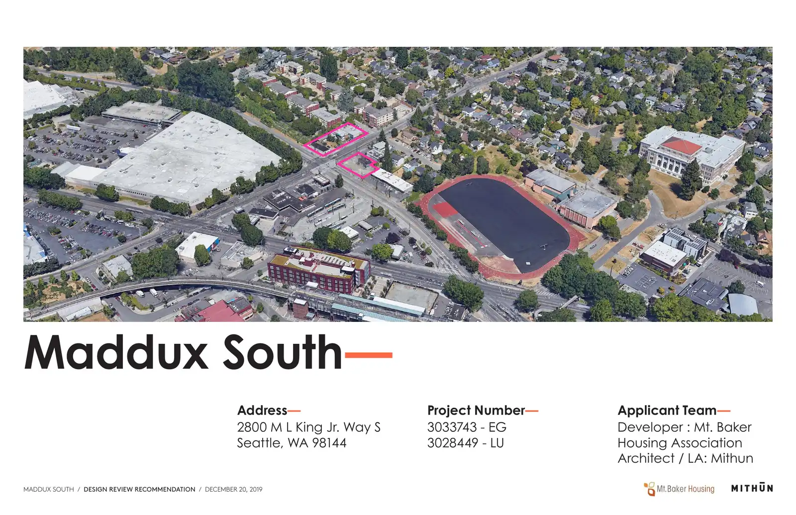 Design review proposal for 2800 M L King Jr Way S