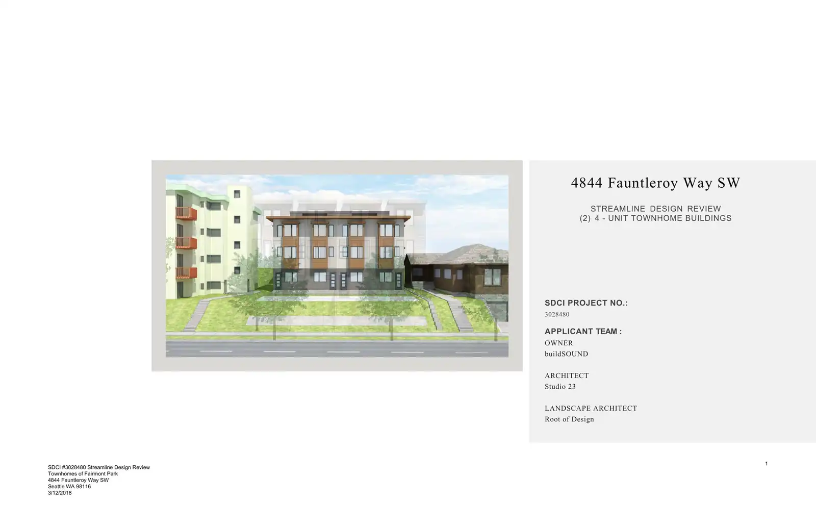 Design review proposal for 4844 Fauntleroy Way SW