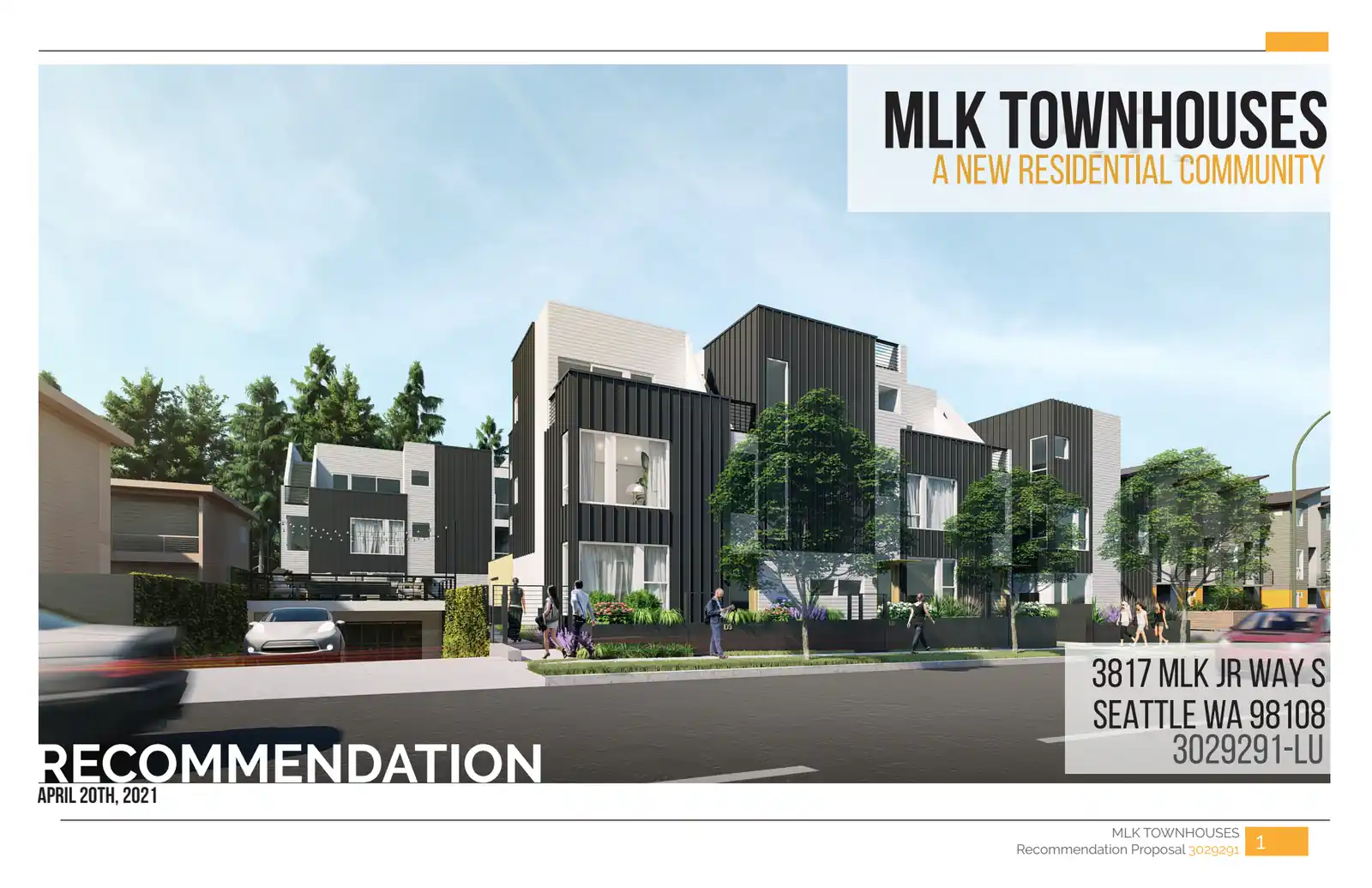 Design review proposal for 3817 M L King Jr Way S