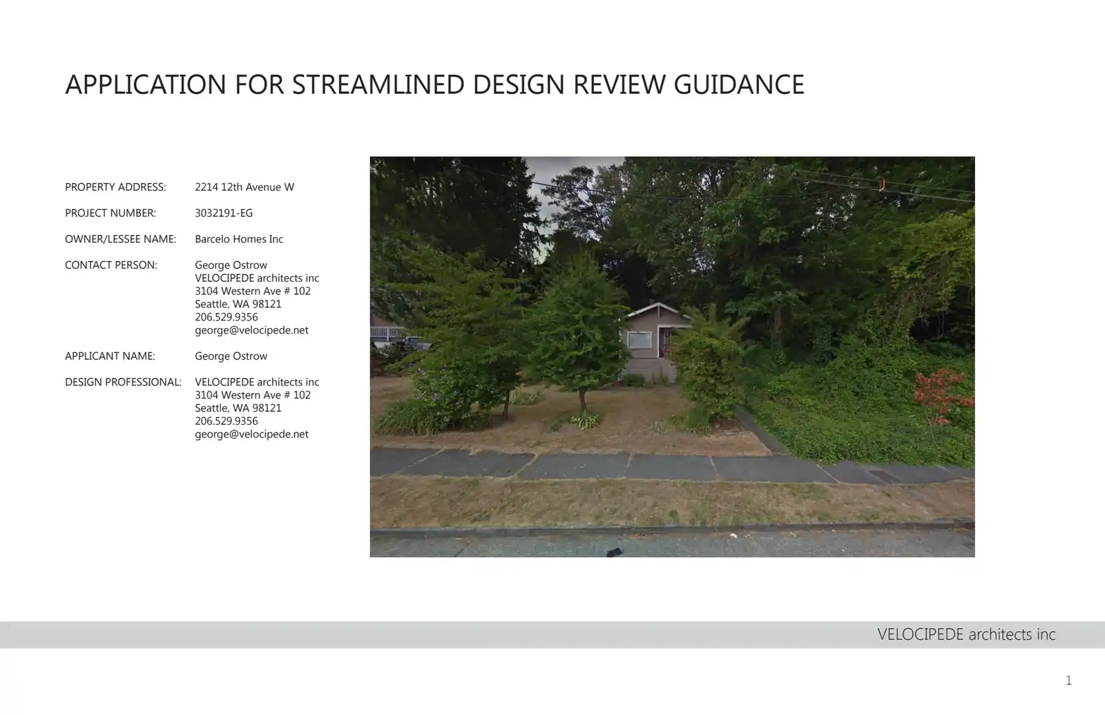 Design review proposal for 2214 12th Ave W