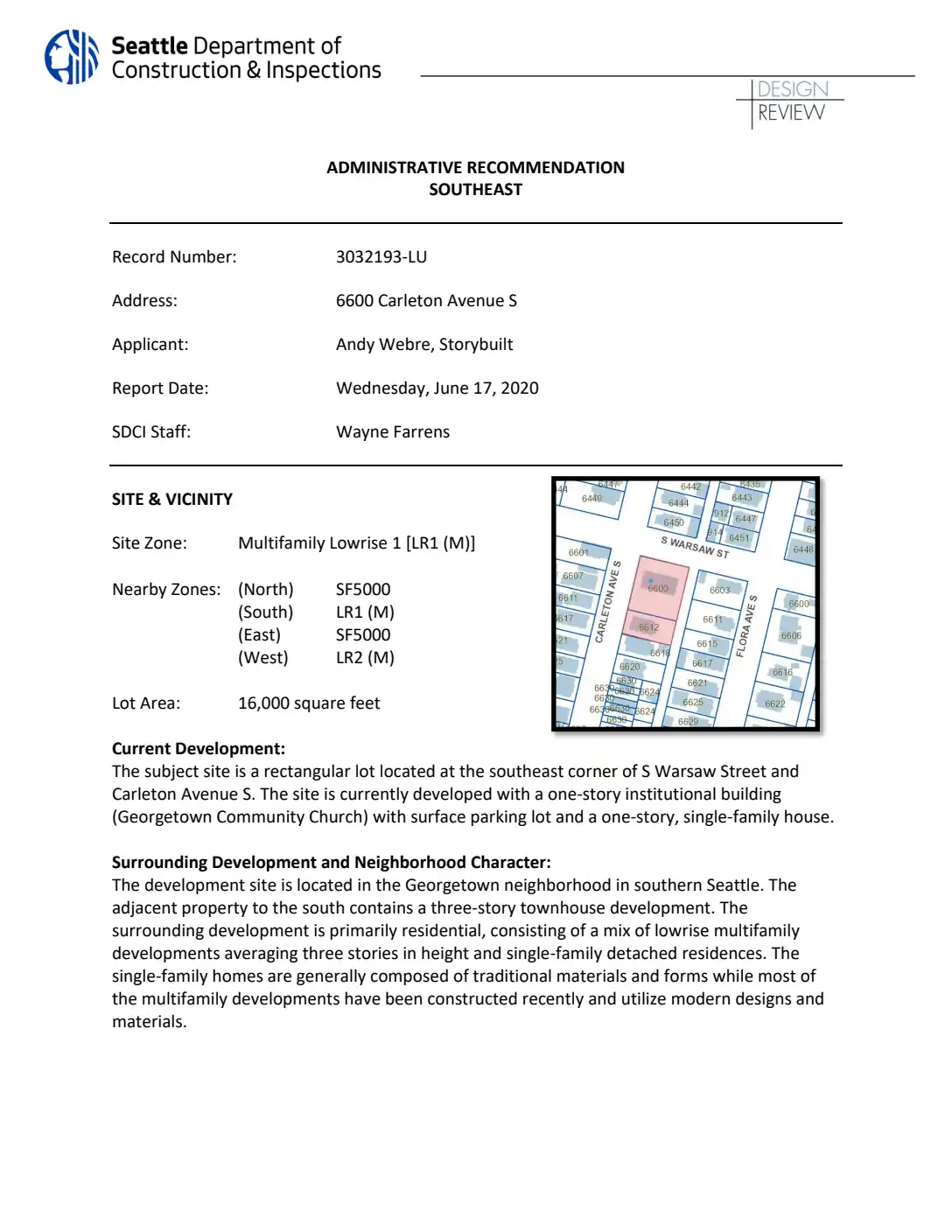 Design review proposal for 6600 Carleton Ave S