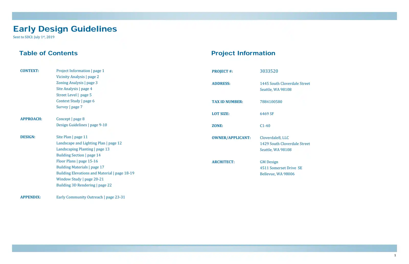 Design review proposal for 1445 S Cloverdale St