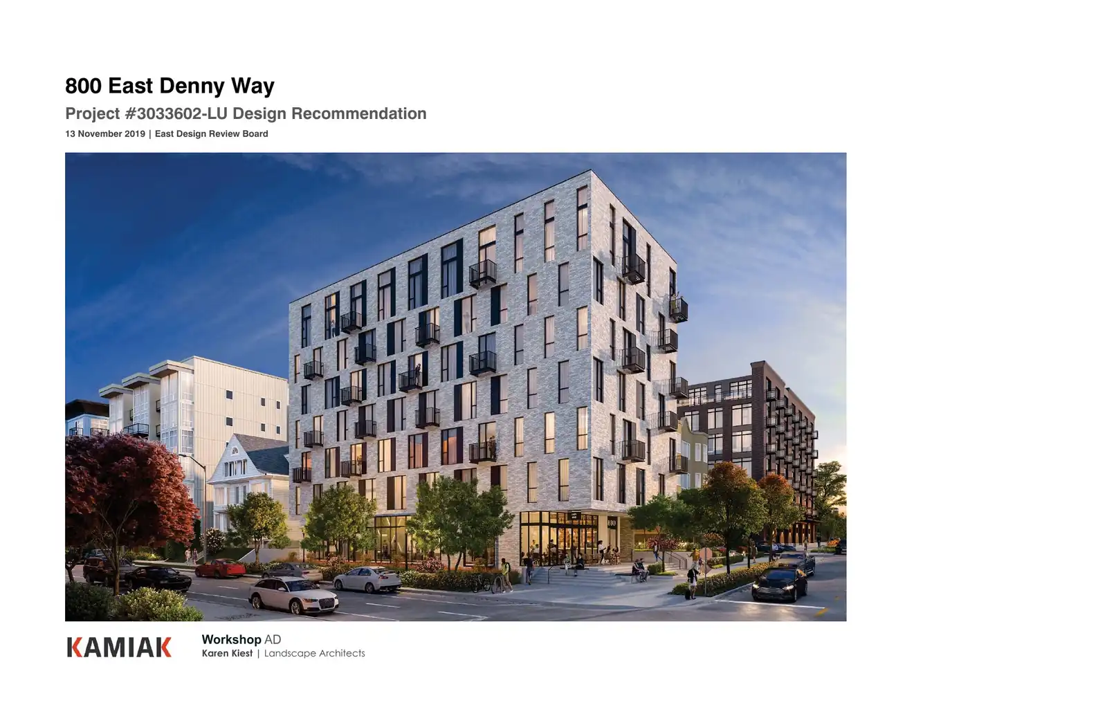 Design review proposal for 800 E Denny Way