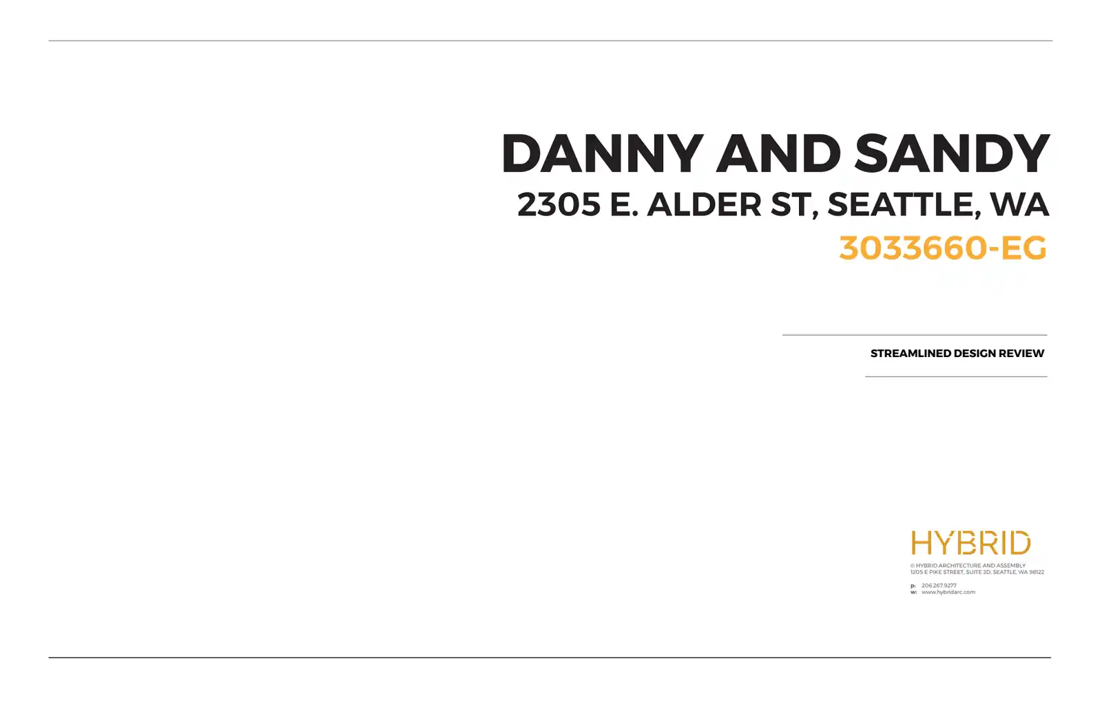 Design review proposal for 2305 E Alder St