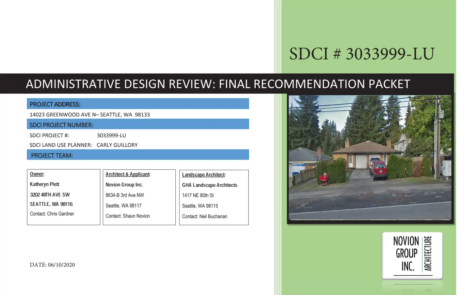 Design review proposal for 14023 Greenwood Ave N
