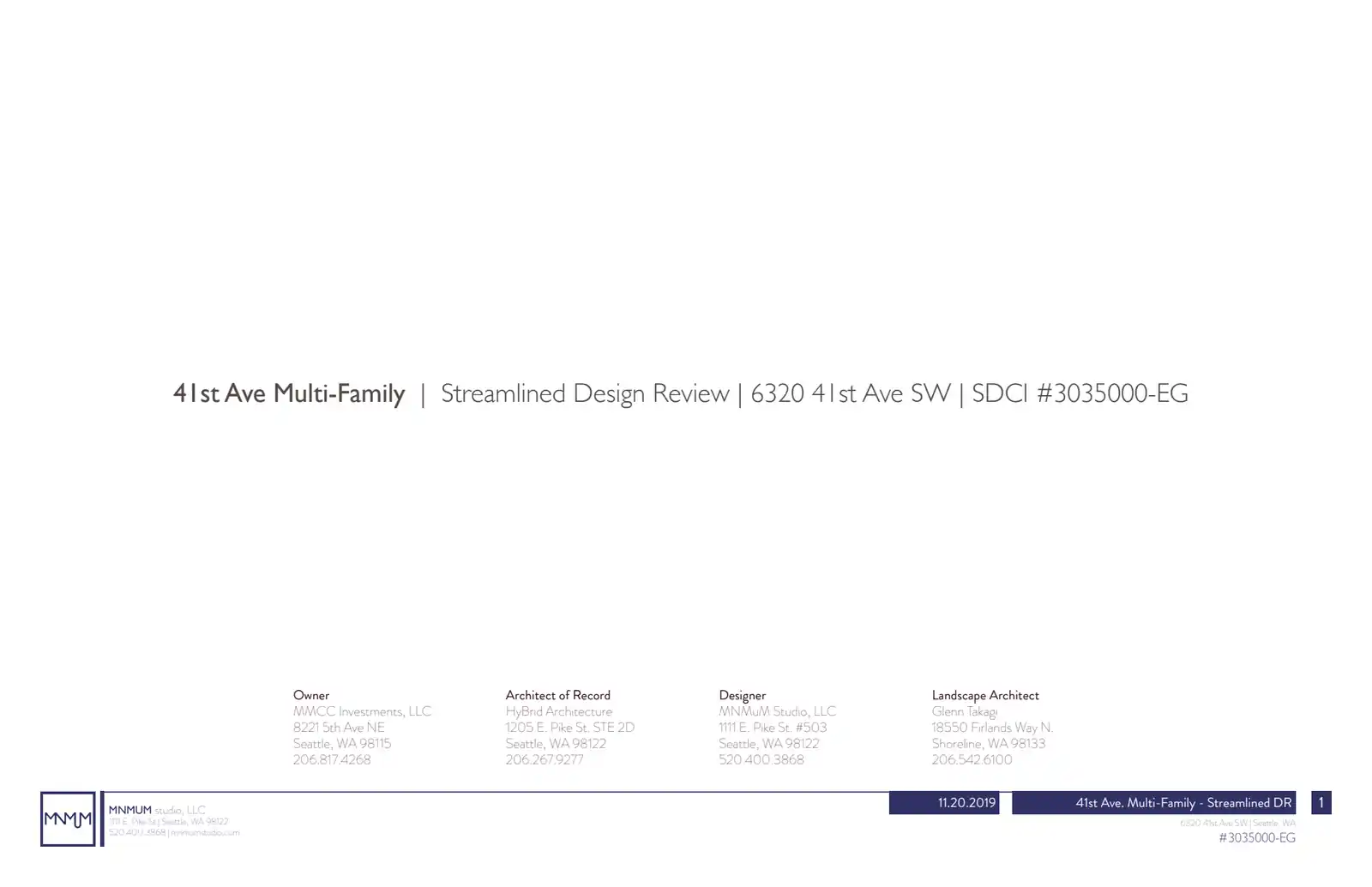 Design review proposal for 6320 41st Ave SW