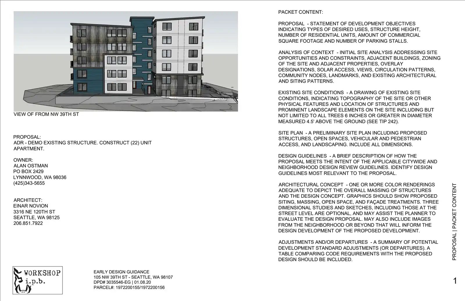 Design review proposal for 105 NW 39th St