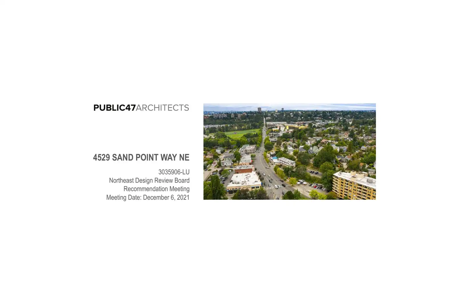Design review proposal for 4529 Sand Point Way NE