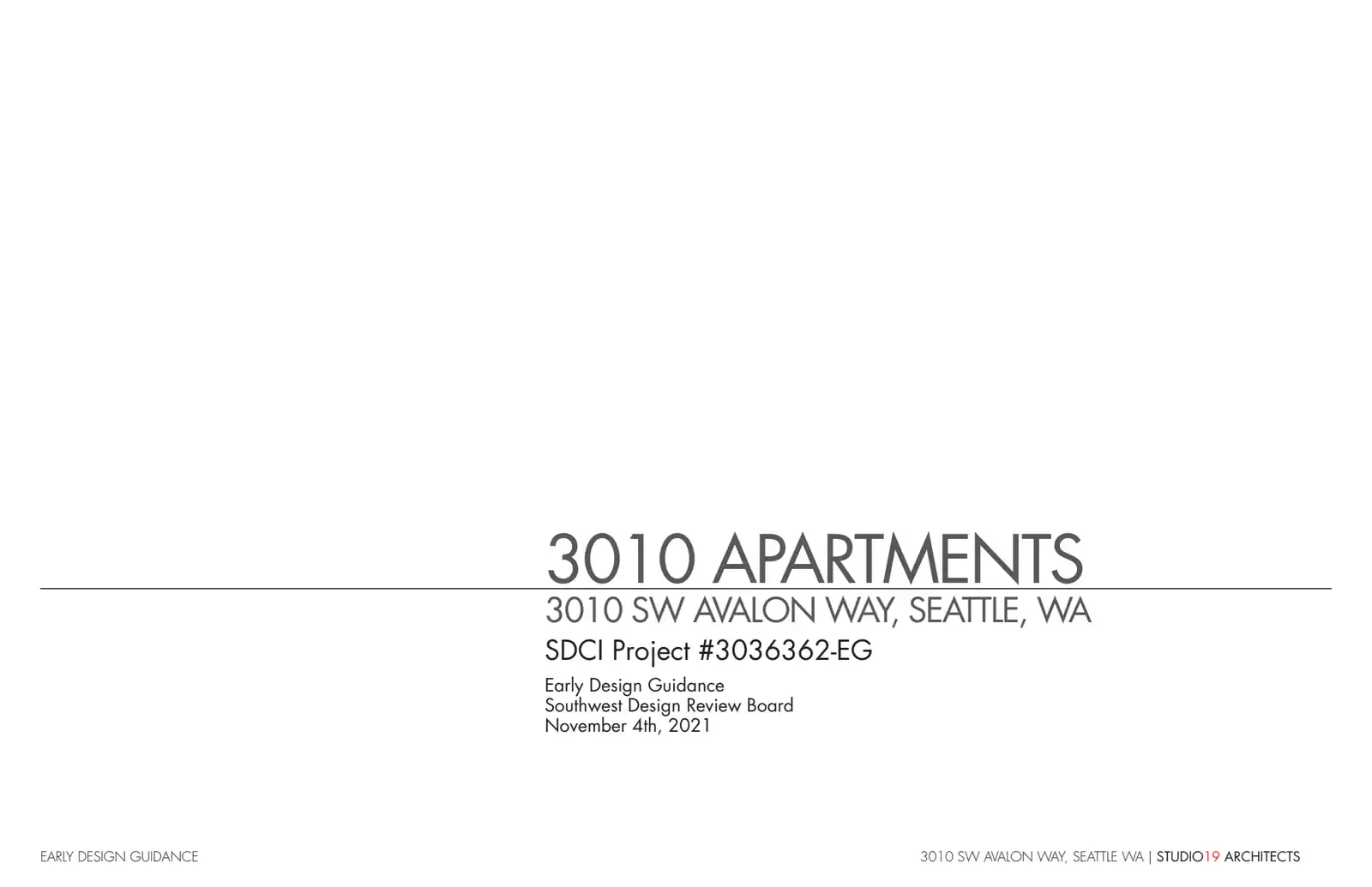 Design review proposal for 3010 SW Avalon Way