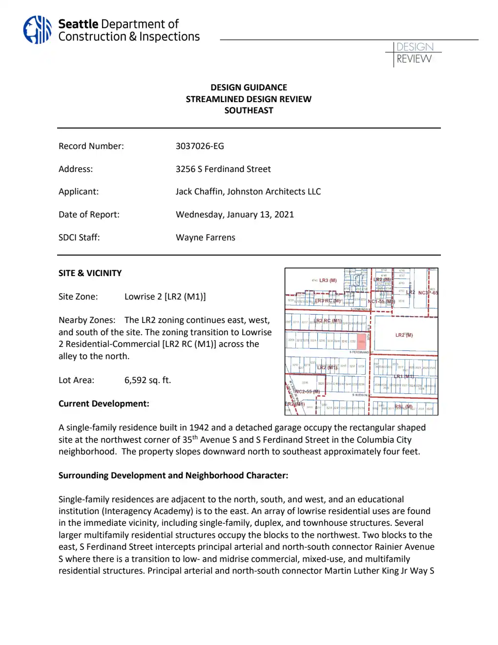 Design review proposal for 3256 S Ferdinand St