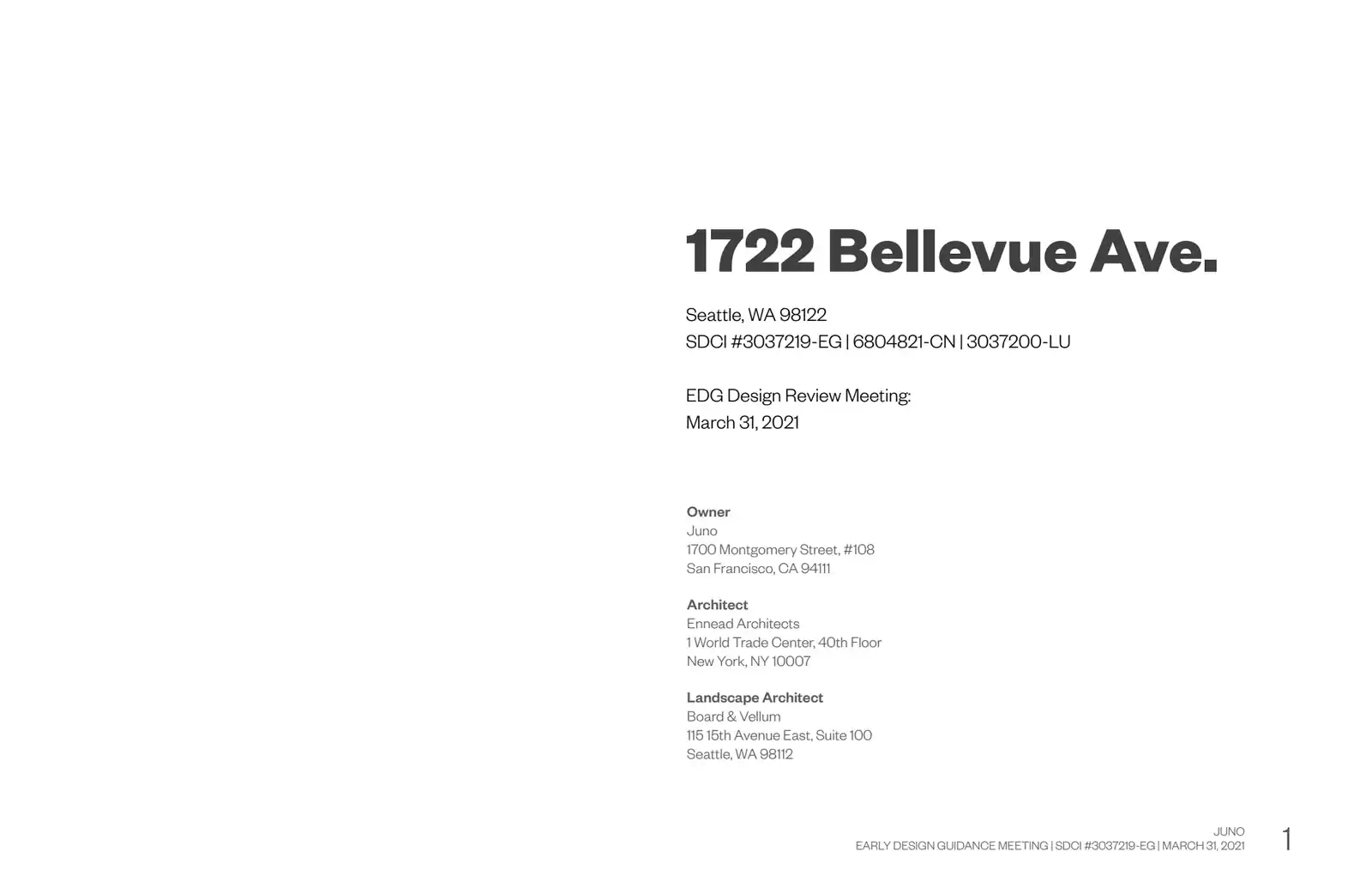Design review proposal for 1722 Bellevue Ave