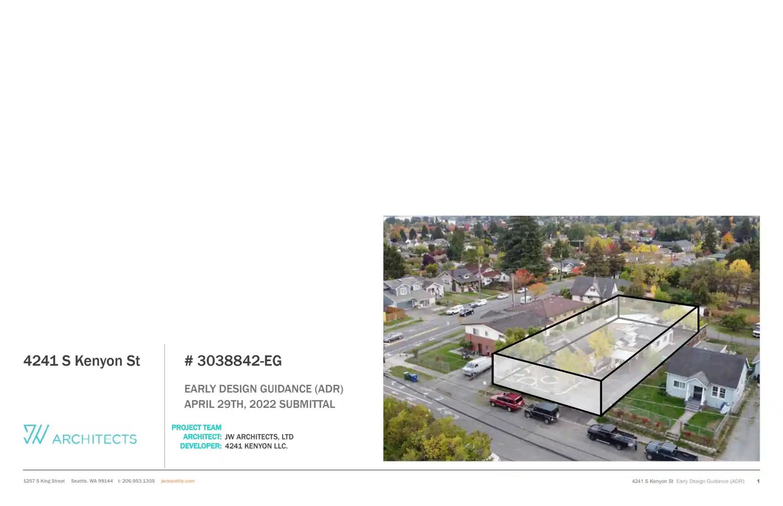 Design review proposal for 4241 S Kenyon St