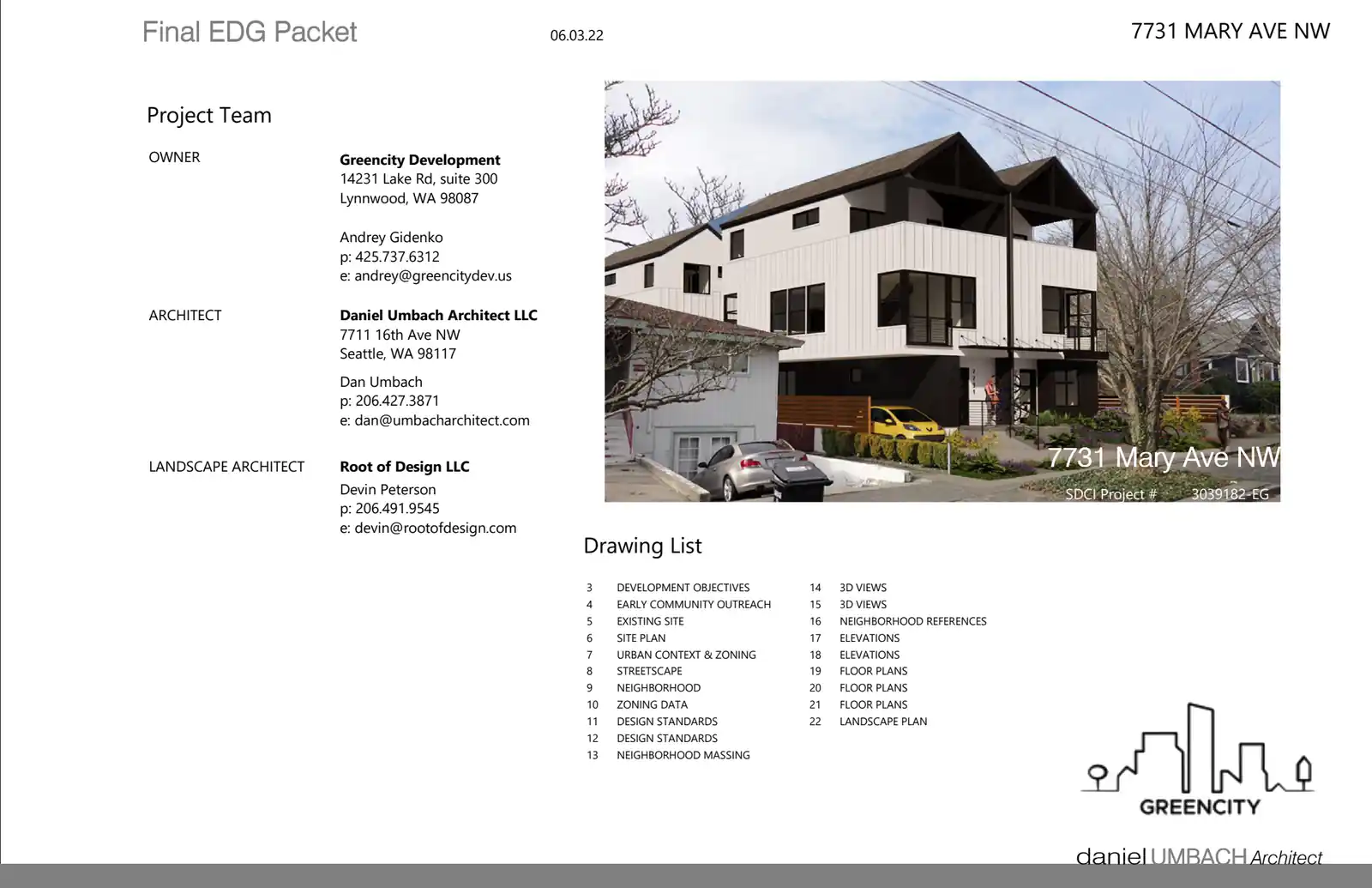 Design review proposal for 7731 Mary Ave NW