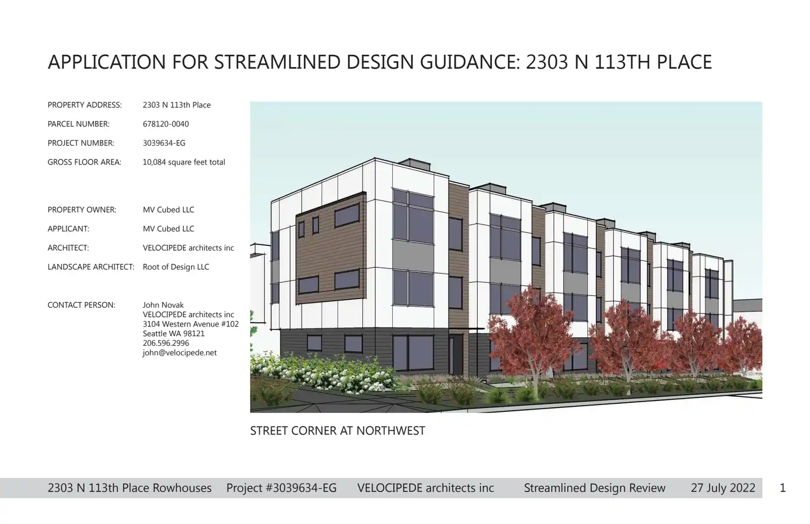 Design review proposal for 2303 N 113th Pl