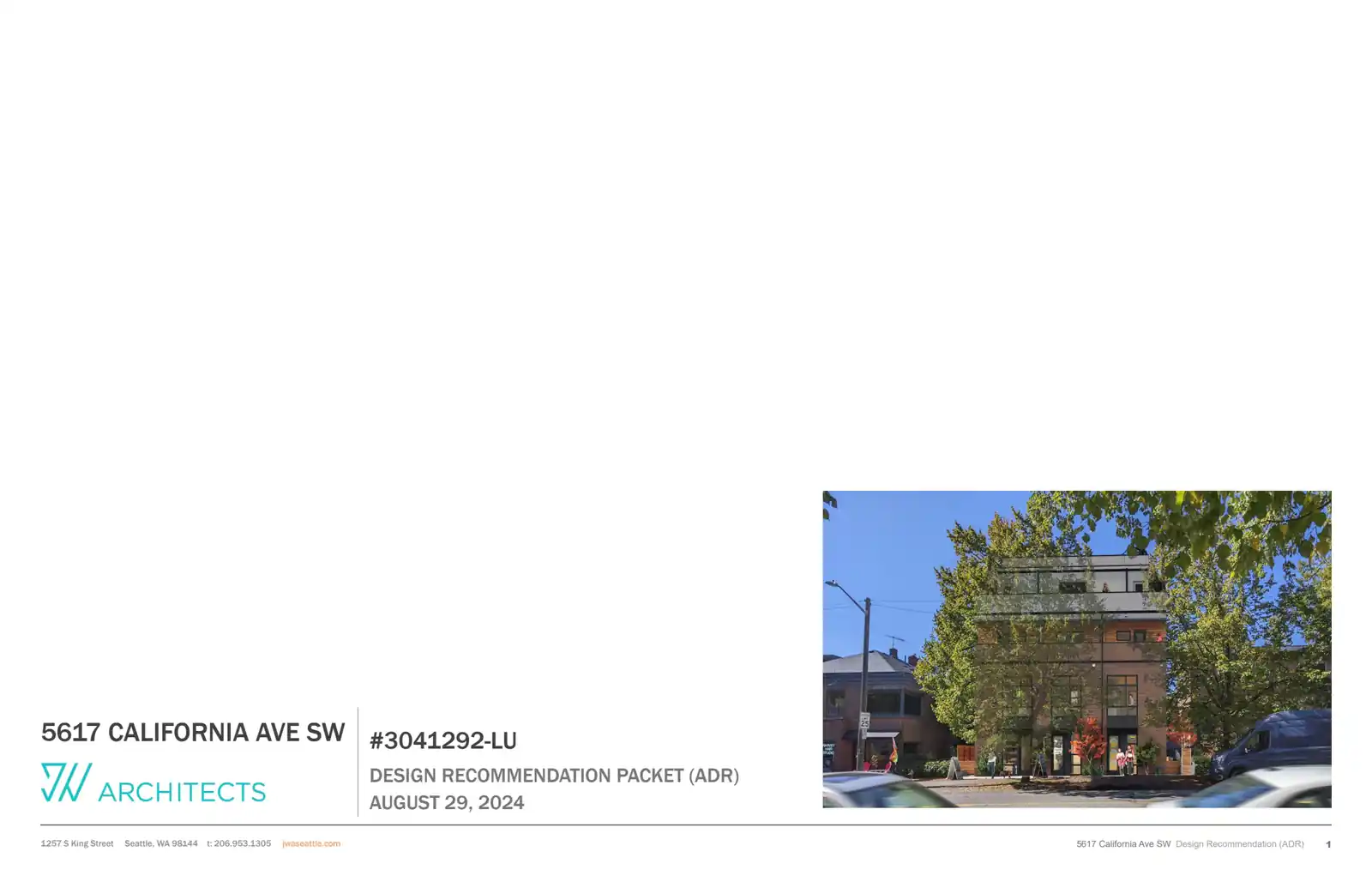 Design review proposal for 5617 California Ave SW