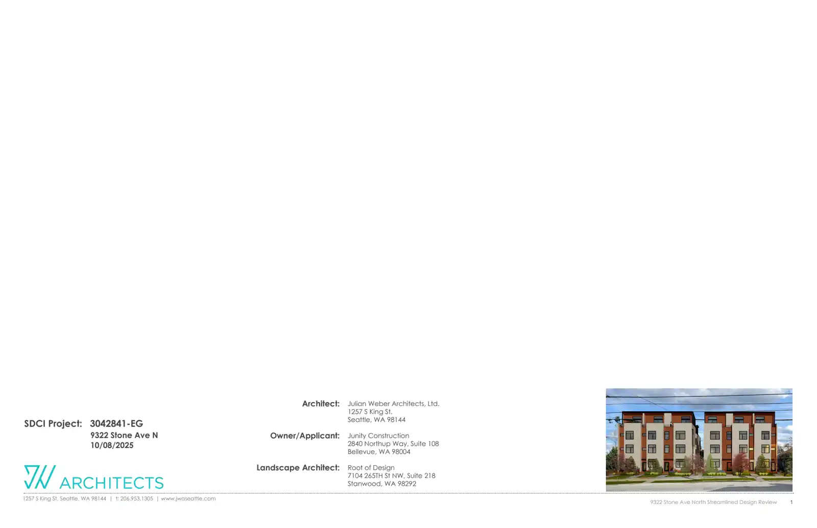 Design review proposal for 9322 Stone Ave N